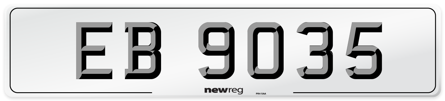 EB 9035 Number Plate from New Reg